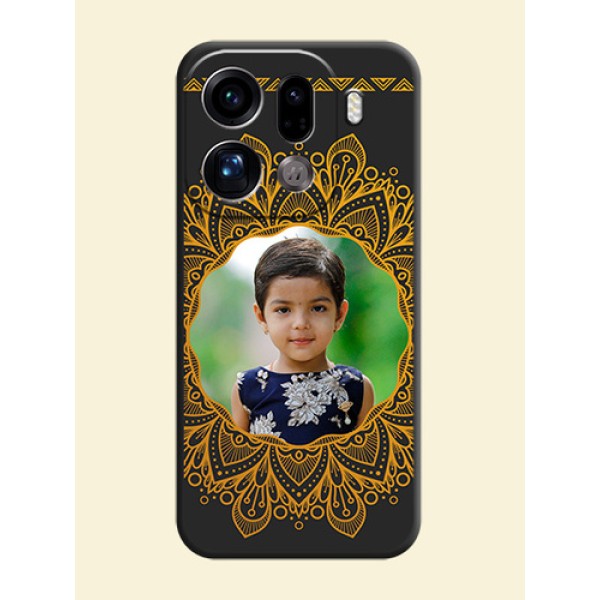 Round Image with Floral Design On Space Black Custom Soft Matte Mobile Back Cover - Oppo Find X9 Pro 5G Round Image with Floral Design On Space Black Custom Soft Matte Mobile Back Cover - Oppo Find X9 Pro 5G