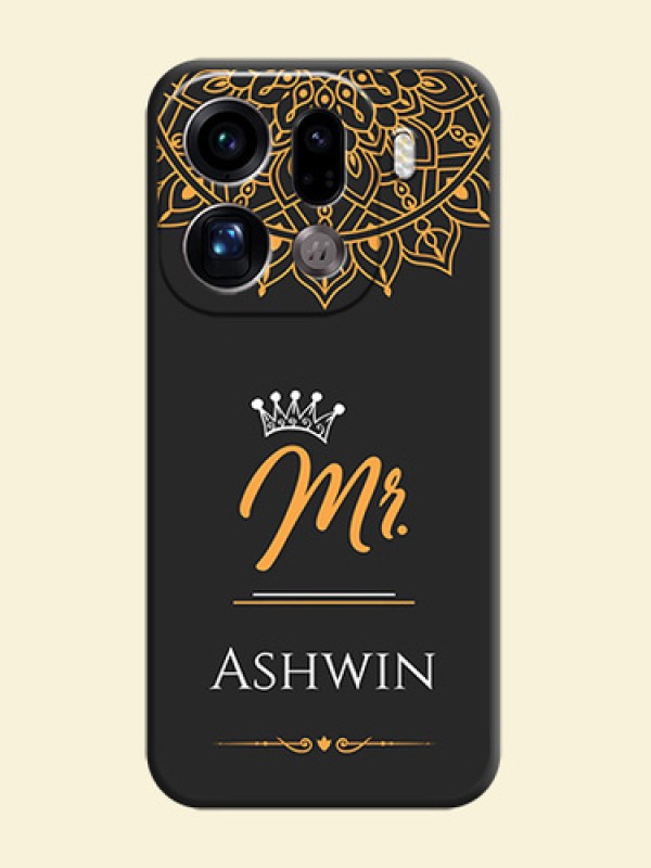 Mr Name with Floral Design On Space Black Custom Soft Matte Mobile Back Cover - Oppo Find X9 Pro 5G