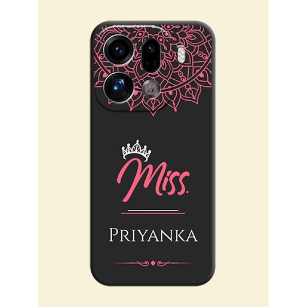 Mrs Name with Floral Design On Space Black Custom Soft Matte Mobile Back Cover - Oppo Find X9 Pro 5G Mrs Name with Floral Design On Space Black Custom Soft Matte Mobile Back Cover - Oppo Find X9 Pro 5G