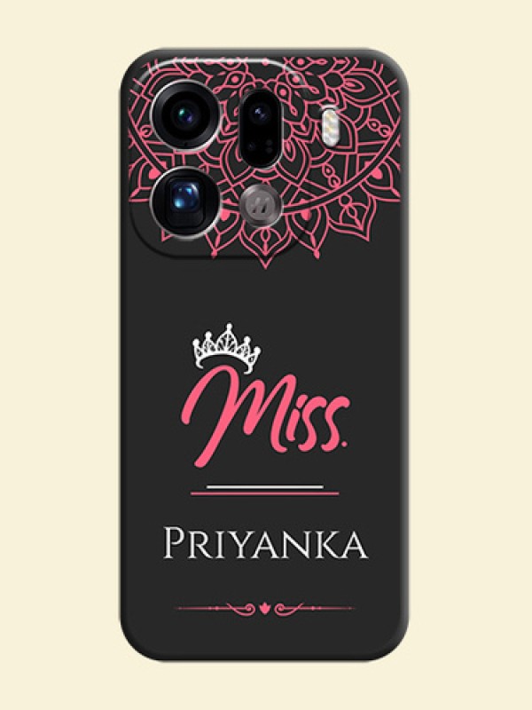 Mrs Name with Floral Design On Space Black Custom Soft Matte Mobile Back Cover - Oppo Find X9 Pro 5G