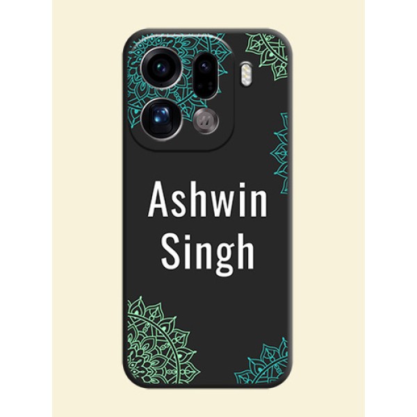 Your Name with Floral Design On Space Black Custom Soft Matte Mobile Back Cover - Oppo Find X9 Pro 5G Your Name with Floral Design On Space Black Custom Soft Matte Mobile Back Cover - Oppo Find X9 Pro 5G