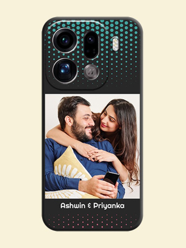 Faded Dots with Grunge Photo Frame and Text On Space Black Custom Soft Matte Mobile Back Cover - Oppo Find X9 Pro 5G
