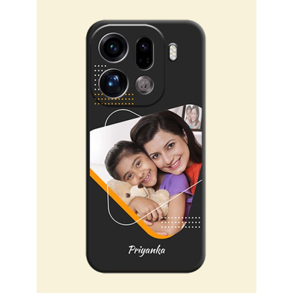 Yellow Triangle on Photo On Space Black Custom Soft Matte Mobile Back Cover - Oppo Find X9 Pro 5G