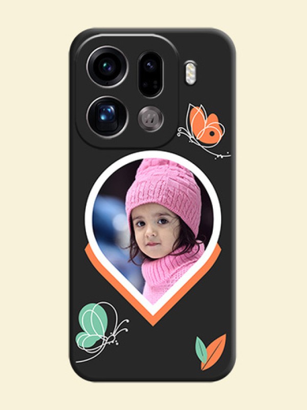 Upload Pic With Simple Butterly Design On Space Black Custom Soft Matte Mobile Back Cover - Oppo Find X9 Pro 5G