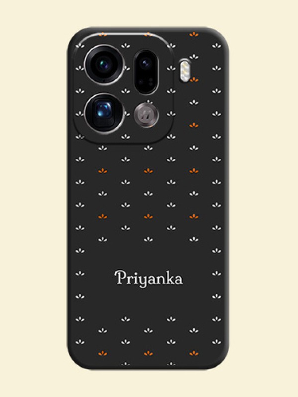 Simple Pattern With Custom Text On Space Black Custom Soft Matte Mobile Back Cover - Oppo Find X9 Pro 5G