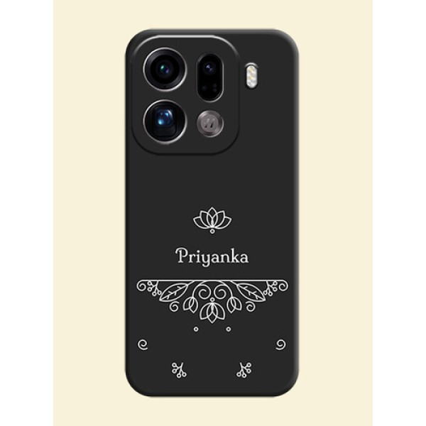 Lotus Garden Custom Text On Space Black Custom Soft Matte Mobile Back Cover - Oppo Find X9 Pro 5G Lotus Garden Custom Text On Space Black Custom Soft Matte Mobile Back Cover - Oppo Find X9 Pro 5G