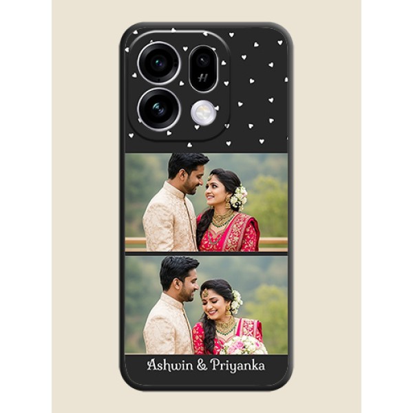 Miniature Love Symbols with Name On Space Black Custom Soft Matte Mobile Back Cover - Oppo Find X9s 5G Miniature Love Symbols with Name On Space Black Custom Soft Matte Mobile Back Cover - Oppo Find X9s 5G
