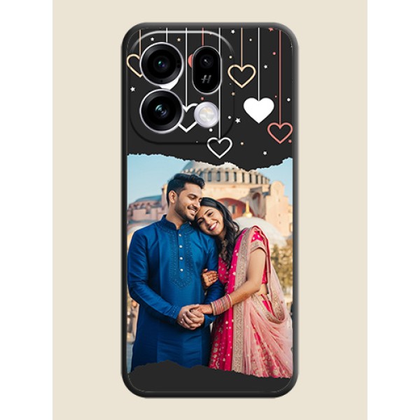 Love Hangings with Splash Wave Picture On Space Black Custom Soft Matte Mobile Back Cover - Oppo Find X9s 5G