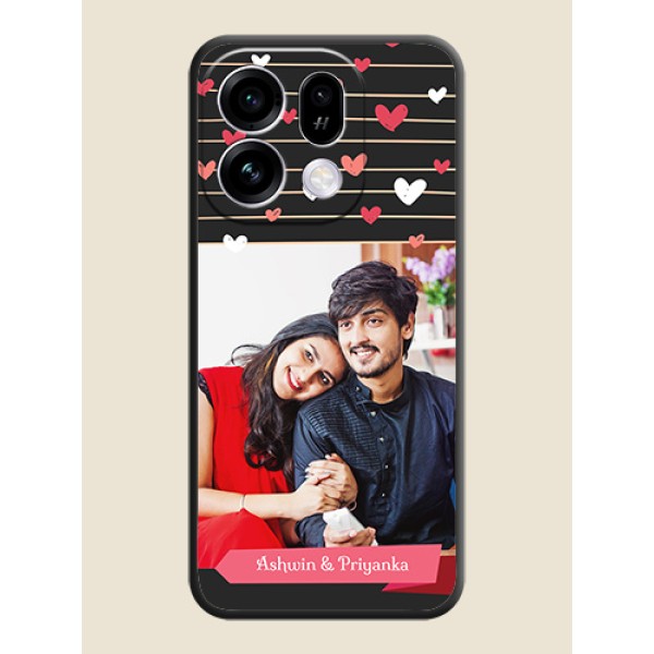 Love Pattern with Name on Pink Ribbon on Photo On Space Black Custom Soft Matte Mobile Back Cover - Oppo Find X9s 5G Love Pattern with Name on Pink Ribbon on Photo On Space Black Custom Soft Matte Mobile Back Cover - Oppo Find X9s 5G