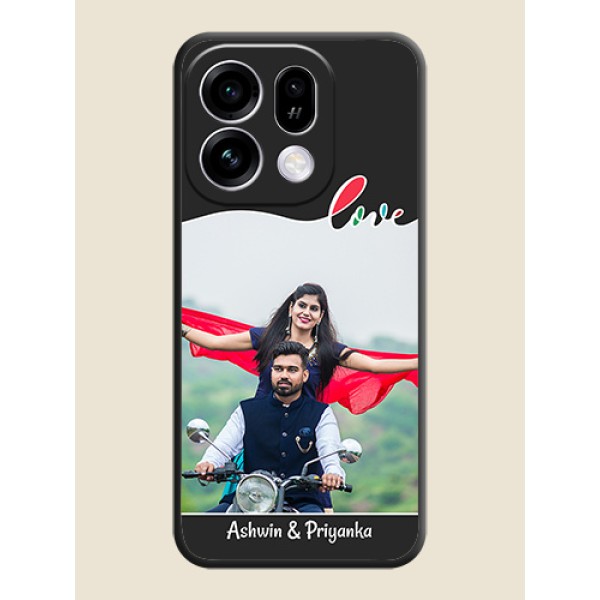 Fall in Love Pattern with Picture on Photo On Space Black Custom Soft Matte Mobile Back Cover - Oppo Find X9s 5G Fall in Love Pattern with Picture on Photo On Space Black Custom Soft Matte Mobile Back Cover - Oppo Find X9s 5G
