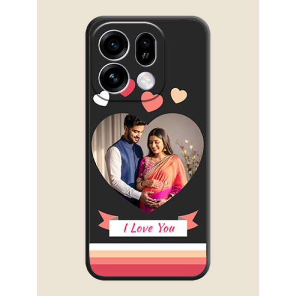 Love Shaped Photo with Colorful Stripes On Space Black Custom Soft Matte Mobile Back Cover - Oppo Find X9s 5G Love Shaped Photo with Colorful Stripes On Space Black Custom Soft Matte Mobile Back Cover - Oppo Find X9s 5G