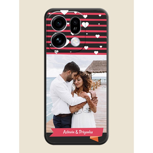 White Color Love Symbols with Pink Lines Pattern On Space Black Custom Soft Matte Mobile Back Cover - Oppo Find X9s 5G White Color Love Symbols with Pink Lines Pattern On Space Black Custom Soft Matte Mobile Back Cover - Oppo Find X9s 5G