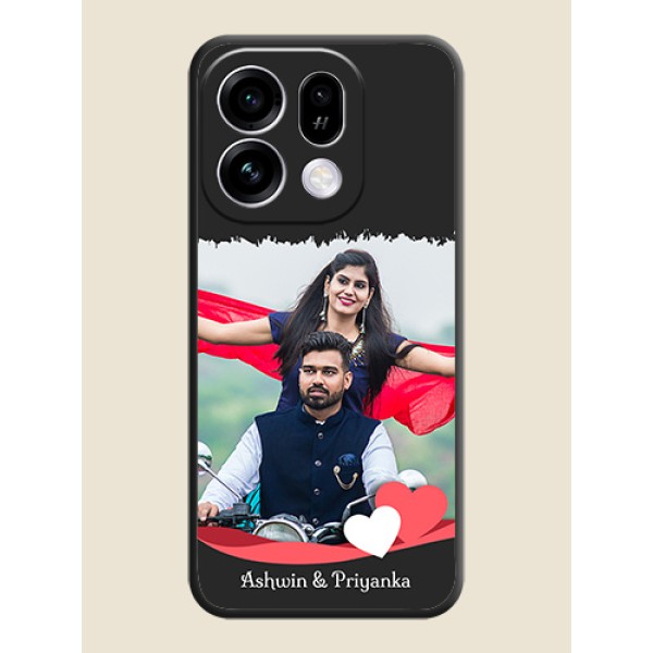 Pin Color Love Shaped Ribbon Design with Text On Space Black Custom Soft Matte Mobile Back Cover - Oppo Find X9s 5G Pin Color Love Shaped Ribbon Design with Text On Space Black Custom Soft Matte Mobile Back Cover - Oppo Find X9s 5G