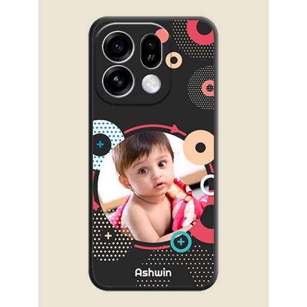 Multicoloured Round Image On Space Black Custom Soft Matte Mobile Back Cover - Oppo Find X9s 5G Multicoloured Round Image On Space Black Custom Soft Matte Mobile Back Cover - Oppo Find X9s 5G