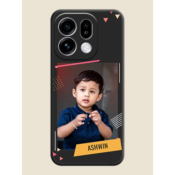 Photo Frame with Triangle Small Dots on Photo On Space Black Custom Soft Matte Mobile Back Cover - Oppo Find X9s 5G Photo Frame with Triangle Small Dots on Photo On Space Black Custom Soft Matte Mobile Back Cover - Oppo Find X9s 5G