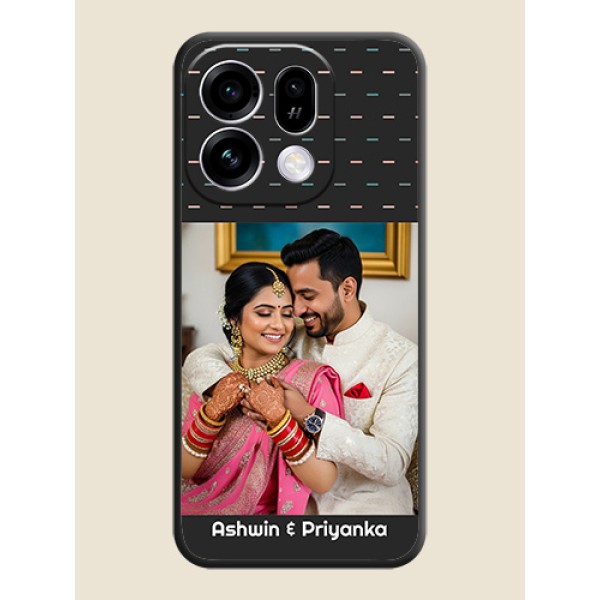 Line Pattern Design with Text On Space Black Custom Soft Matte Mobile Back Cover - Oppo Find X9s 5G