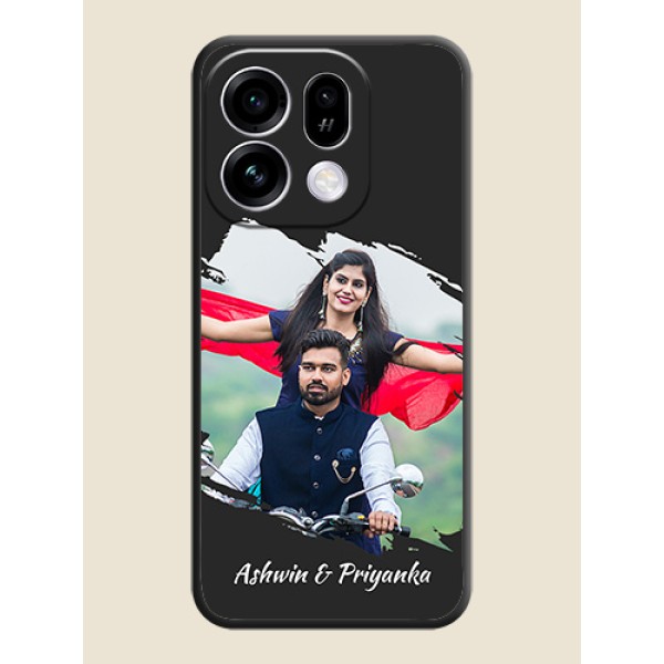 Grunge Brush Strokes on Photo On Space Black Custom Soft Matte Mobile Back Cover - Oppo Find X9s 5G Grunge Brush Strokes on Photo On Space Black Custom Soft Matte Mobile Back Cover - Oppo Find X9s 5G