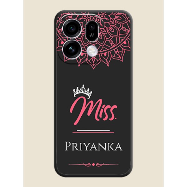 Mrs Name with Floral Design On Space Black Custom Soft Matte Mobile Back Cover - Oppo Find X9s 5G Mrs Name with Floral Design On Space Black Custom Soft Matte Mobile Back Cover - Oppo Find X9s 5G