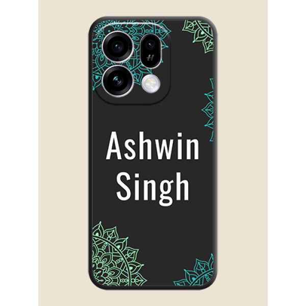 Your Name with Floral Design On Space Black Custom Soft Matte Mobile Back Cover - Oppo Find X9s 5G Your Name with Floral Design On Space Black Custom Soft Matte Mobile Back Cover - Oppo Find X9s 5G