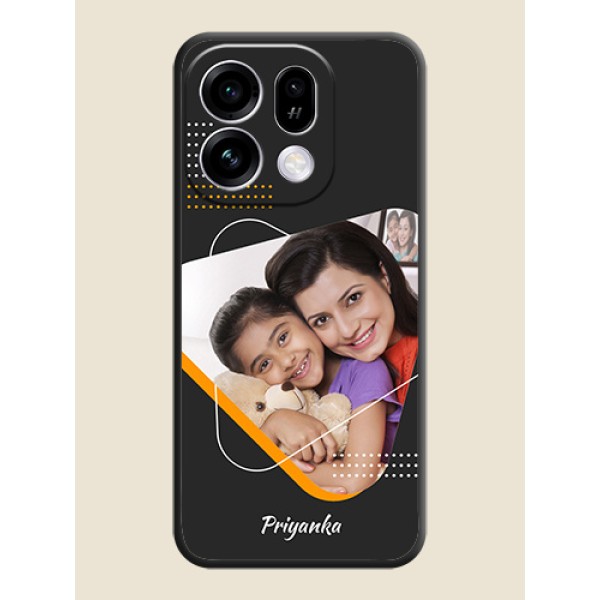 Yellow Triangle on Photo On Space Black Custom Soft Matte Mobile Back Cover - Oppo Find X9s 5G