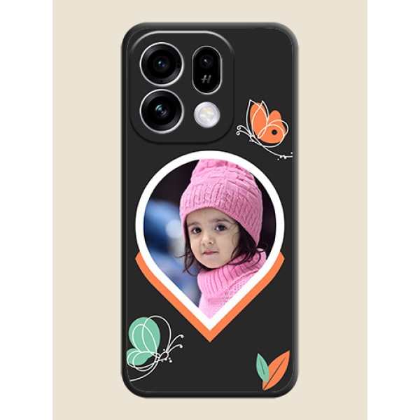 Upload Pic With Simple Butterly Design On Space Black Custom Soft Matte Mobile Back Cover - Oppo Find X9s 5G Upload Pic With Simple Butterly Design On Space Black Custom Soft Matte Mobile Back Cover - Oppo Find X9s 5G