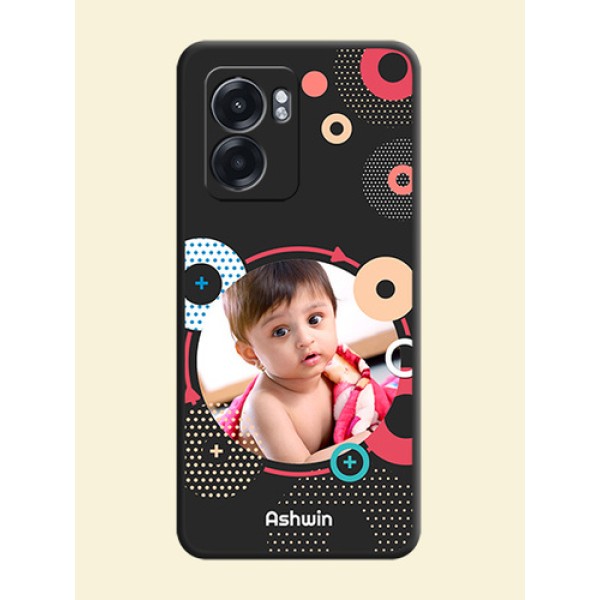 Multicoloured Round Image on Personalised Space Black Soft Matte Cases - Oppo K10 5G Multicoloured Round Image on Personalised Space Black Soft Matte Cases - Oppo K10 5G