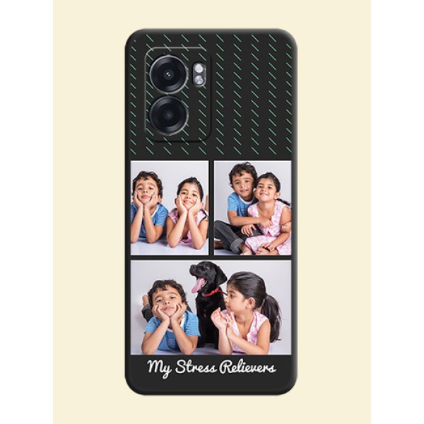 Cross Dotted Pattern with 2 Image Holder on Personalised Space Black Soft Matte Cases - Oppo K10 5G Cross Dotted Pattern with 2 Image Holder on Personalised Space Black Soft Matte Cases - Oppo K10 5G