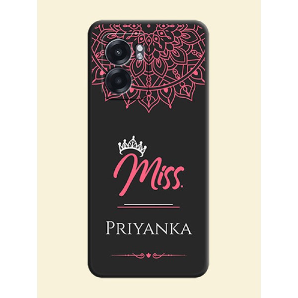 Mrs Name with Floral Design on Space Black Personalized Soft Matte Phone Covers - Oppo K10 5G Mrs Name with Floral Design on Space Black Personalized Soft Matte Phone Covers - Oppo K10 5G
