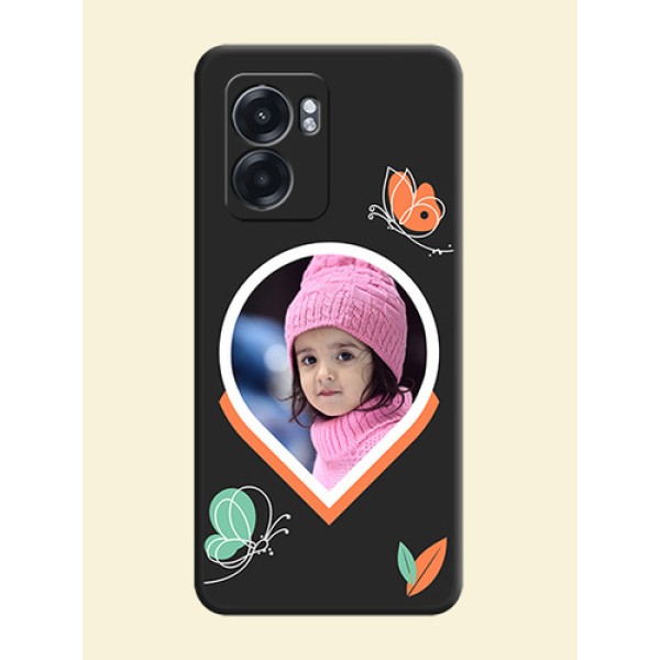 Upload Pic With Simple Butterly Design On Space Black Personalized Soft Matte Phone Covers -Oppo K10 5G Upload Pic With Simple Butterly Design On Space Black Personalized Soft Matte Phone Covers -Oppo K10 5G