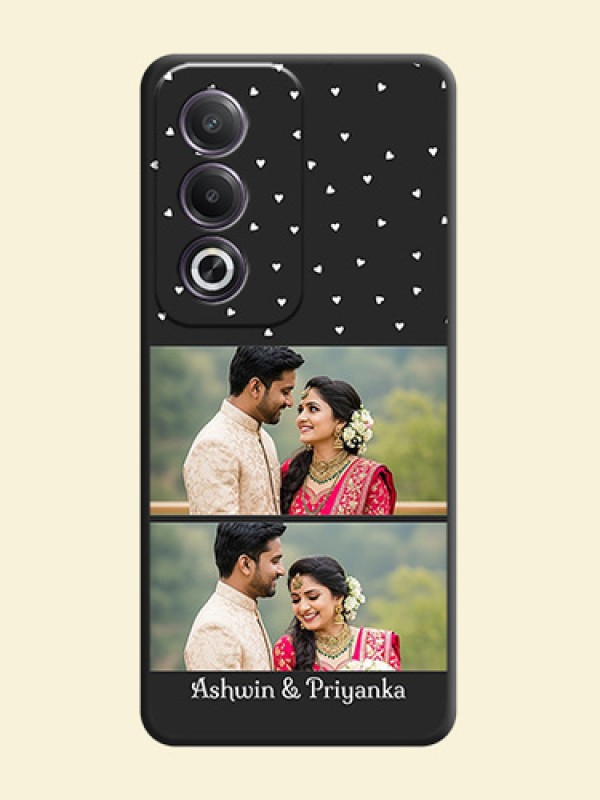 Miniature Love Symbols with Name On Space Black Custom Soft Matte Mobile Back Cover - Oppo K12x 5G