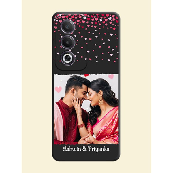 Fall in Love with Your Partner on Photo On Space Black Custom Soft Matte Mobile Back Cover - Oppo K12x 5G Fall in Love with Your Partner on Photo On Space Black Custom Soft Matte Mobile Back Cover - Oppo K12x 5G