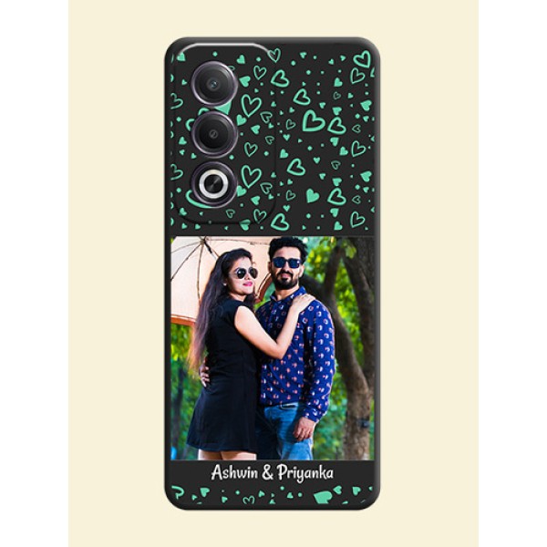 Sea Green Indefinite Love Pattern on Photo On Space Black Custom Soft Matte Mobile Back Cover - Oppo K12x 5G Sea Green Indefinite Love Pattern on Photo On Space Black Custom Soft Matte Mobile Back Cover - Oppo K12x 5G