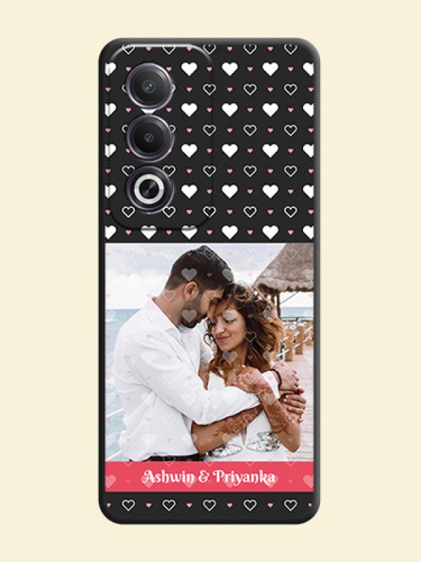 White Color Love Symbols with Text Design on Photo On Space Black Custom Soft Matte Mobile Back Cover - Oppo K12x 5G