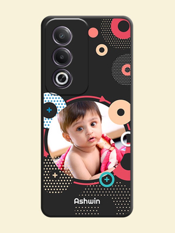 Multicoloured Round Image On Space Black Custom Soft Matte Mobile Back Cover - Oppo K12x 5G
