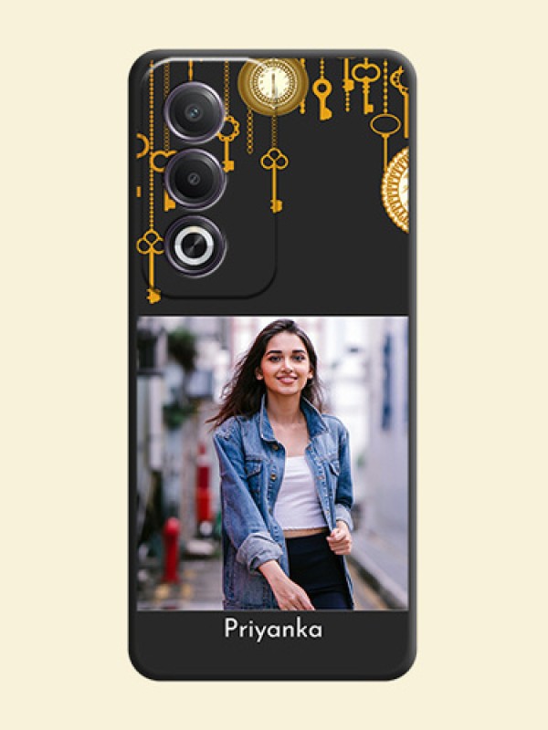 Decorative Design with Text On Space Black Custom Soft Matte Mobile Back Cover - Oppo K12x 5G