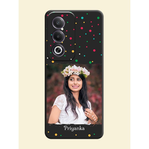 Multicolor Dotted Pattern with Text On Space Black Custom Soft Matte Mobile Back Cover - Oppo K12x 5G