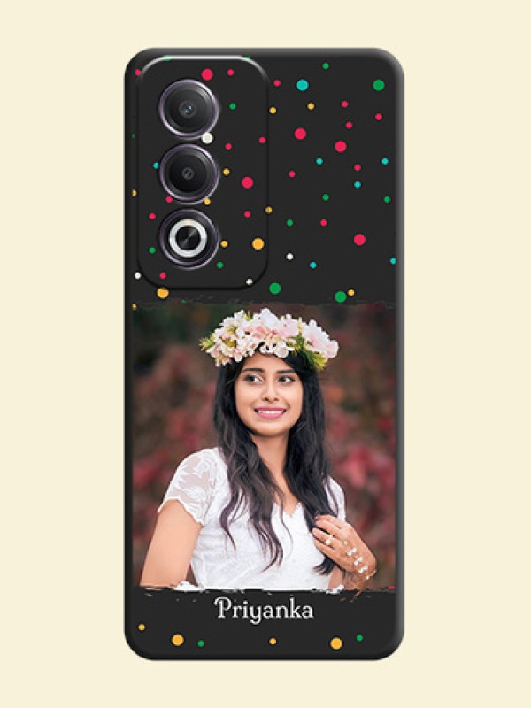 Multicolor Dotted Pattern with Text On Space Black Custom Soft Matte Mobile Back Cover - Oppo K12x 5G