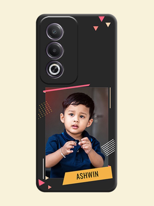 Photo Frame with Triangle Small Dots on Photo On Space Black Custom Soft Matte Mobile Back Cover - Oppo K12x 5G