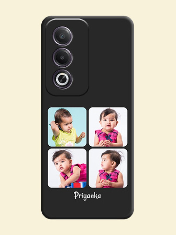 Floral Art with 6 Image Holder on Photo On Space Black Custom Soft Matte Mobile Back Cover - Oppo K12x 5G