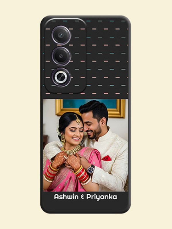Line Pattern Design with Text On Space Black Custom Soft Matte Mobile Back Cover - Oppo K12x 5G