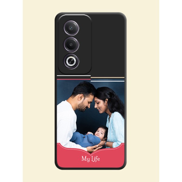 Classic Plain Design with Name On Space Black Custom Soft Matte Mobile Back Cover - Oppo K12x 5G Classic Plain Design with Name On Space Black Custom Soft Matte Mobile Back Cover - Oppo K12x 5G