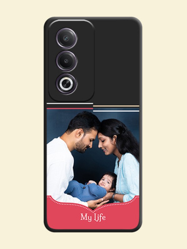 Classic Plain Design with Name On Space Black Custom Soft Matte Mobile Back Cover - Oppo K12x 5G