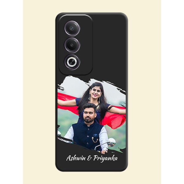 Grunge Brush Strokes on Photo On Space Black Custom Soft Matte Mobile Back Cover - Oppo K12x 5G Grunge Brush Strokes on Photo On Space Black Custom Soft Matte Mobile Back Cover - Oppo K12x 5G