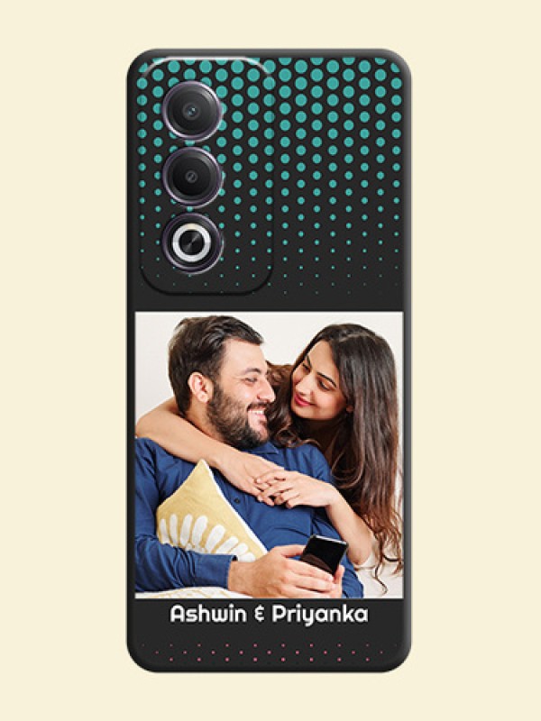 Faded Dots with Grunge Photo Frame and Text On Space Black Custom Soft Matte Mobile Back Cover - Oppo K12x 5G
