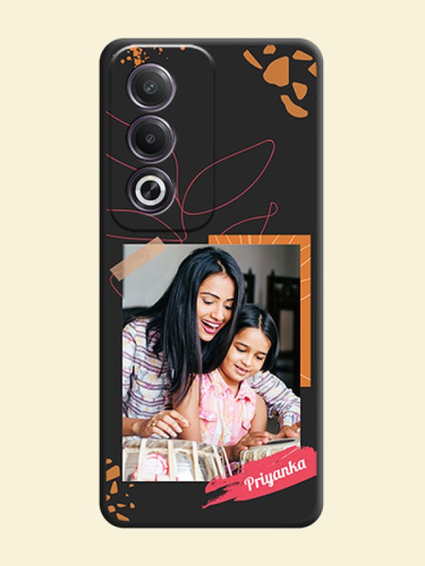 Orange Photo Frame On Space Black Custom Soft Matte Mobile Back Cover - Oppo K12x 5G