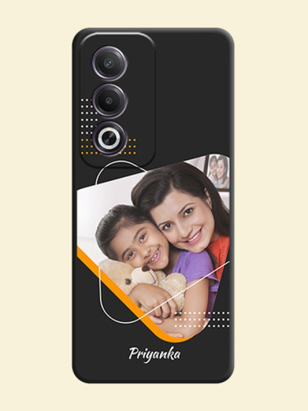 Yellow Triangle on Photo On Space Black Custom Soft Matte Mobile Back Cover - Oppo K12x 5G