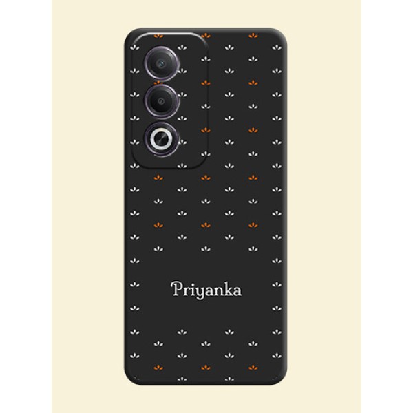 Simple Pattern With Custom Text On Space Black Custom Soft Matte Mobile Back Cover - Oppo K12x 5G Simple Pattern With Custom Text On Space Black Custom Soft Matte Mobile Back Cover - Oppo K12x 5G