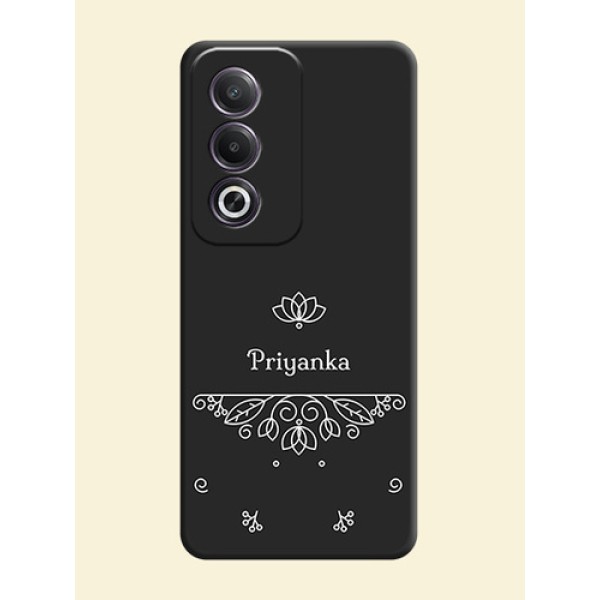 Lotus Garden Custom Text On Space Black Custom Soft Matte Mobile Back Cover - Oppo K12x 5G Lotus Garden Custom Text On Space Black Custom Soft Matte Mobile Back Cover - Oppo K12x 5G