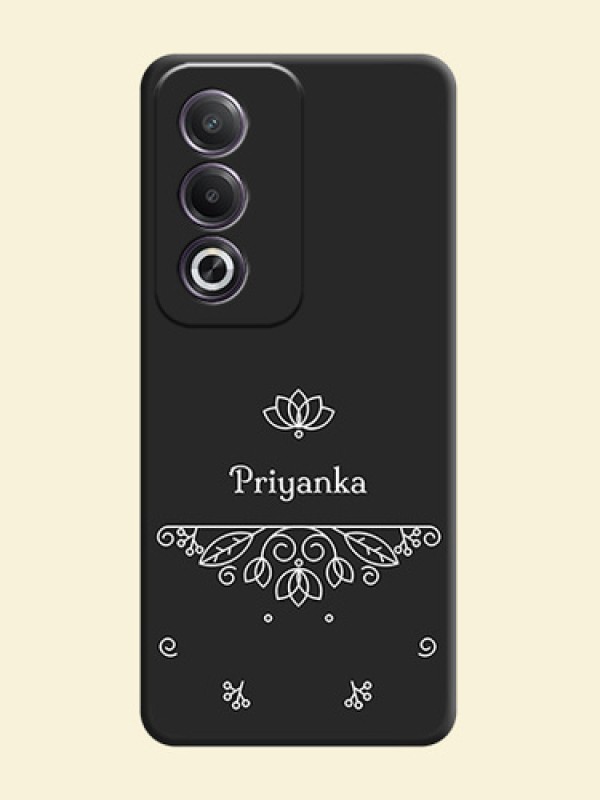 Lotus Garden Custom Text On Space Black Custom Soft Matte Mobile Back Cover - Oppo K12x 5G