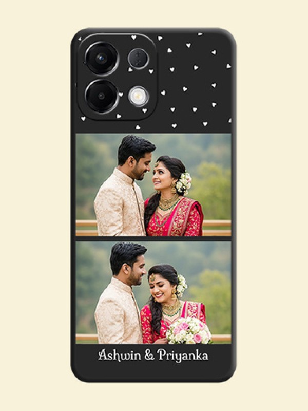 Miniature Love Symbols with Name On Space Black Custom Soft Matte Mobile Back Cover - Oppo K13 5G
